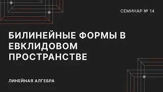 ЛИНЕЙНАЯ АЛГЕБРА | СЕМИНАР 14 | БИЛИНЕЙНЫЕ ФОРМЫ В ЕВКЛИДОВОМ ПРОСТРАНСТВЕ