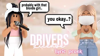 Drivers Licence - Olivia Rodrigo Lyric Prank On ROBLOX!