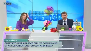 Gusttavo Lima aparece em live com um anel e fãs suspeitam de reconciliação com Andressa Suita