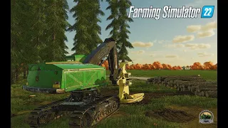 FS22🌲John Deere 959M Feller Buncher🌲Logging🌲Map Elmcreek🌲One working day on my farm