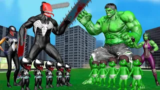 FAMILY HULK VS FAMILY VENOM CHAINSAWMAN | LIVE ACTION STORY