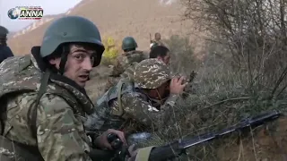 Уникальные кадры боестолкновения на фронте в Карабахе на кадрах ANNA News.