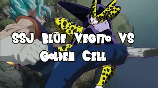 SSJ Blue Vegito vs Golden Cell