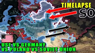 USE vs Germany vs Poland vs Soviet Union in WWII-HOI4 Timelapse