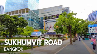 Bangkok Sukhumvit Road Day Time Walk from BTS Phrom Phong to Asoke [4K]