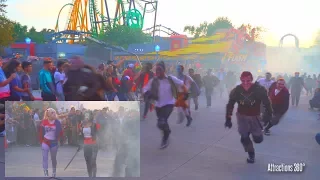 [4K] Monsters Escaping at Fright Fest 2017 with Suicide Squad - Six Flags Magic Mountains