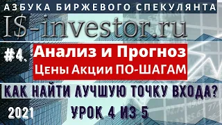 АНАЛИЗ и ПРОГНОЗ ЦЕНЫ АКЦИИ ПО-ШАГАМ. УРОК 4 (из 5). КАК НАХОДИТЬ ТОЧКУ ВХОДА.