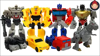 Transformers Toys - Optimus Prime Bumblebee Megatron Dinobot Grimlock Toy Unboxing