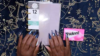 TURNING APPOINTMENT PLANNER ASMR PAGE FLIPPING CHEWING GUM