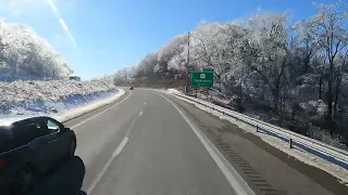 Icy wonderland near Washington, PA on I-70