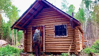 Remote Off Grid Log Cabin: Solo Wilderness Trip