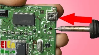 Замена Mini-USB паяльником. (Думал Mini-USB уже вымерли.....)