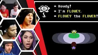 Let's Players Reaction To Seeing Flowey For The First Time | Undertale