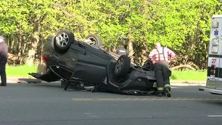 4/26/2024 Cedar Grove NJ FD and Montclair EMS operate at a overturned vehicle at 122 Pompton Ave