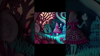 ALICE IN WONDERLAND paper cut illustration | AI generated images with Midjourney AI #shorts