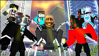 ANIMASI SKIBIDI MECHA CAMERAMAN VS MEGA SPEAKERMAN JAHAT HANCURKAN KOTA MINECRAFT FULL EPISODE !