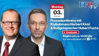 Pressekonferenz mit Klubobmann Herbert Kickl und Budgetsprecher Hubert Fuchs
