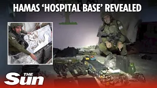 Hamas hospital base revealed as IDF video shows lair filled with guns, grenades and rockets