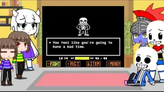 undertale react to sans fight full reaction