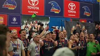 SANFL History - Norwood sing song after winning 2022 Hostplus SANFL League GF