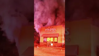 Fire 🔥 Destroyed this Popeye’s Chicken Restaurant #shorts #fire #tragedy