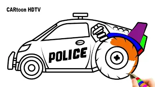 How to draw monster police car