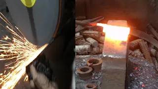 Forging a KATANA out of Rusted Iron CHAIN instruments make for bricks breaking