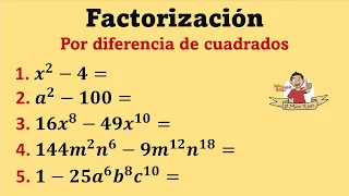 Factorización por Diferencia de cuadrados. Ejercicios fáciles | Video 1 de 3.
