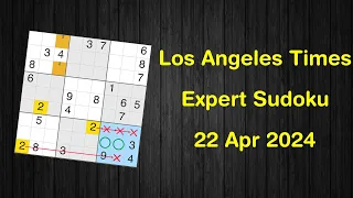 Los Angeles Times Expert Sudoku 22 Apr 2024 - Sudoku From Zero To Hero