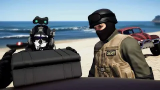 GTA 5 Mission - Police Michael and Police Trevor together raid the Merryweather AGAIN!!