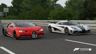 Forza 7 Drag race: Bugatti Chiron Sport vs Koenigsegg One:1