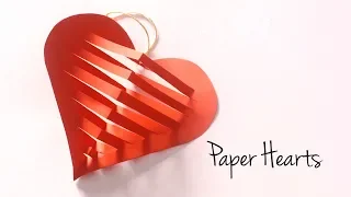 DIY Paper Heart for Valentines Day | Hanging Paper Decorations