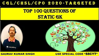 Top 100 Questions of Static GK | Unacademy | Gaurav Kumar Singh
