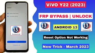 2 Method 2023:- Vivo Y22 Frp Bypass Android 13 (Without Pc) No TalkBook - No Reset Option 100% Fix