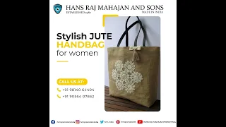 stylish jute bag made with high quality material .