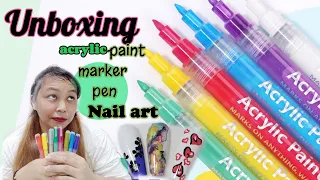 Unboxing/ acrylic paint marker pen/3d abstract /easy to color manicure/Filipino version