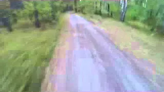 Страшная погоня медведя за велосипедистом в лесу !