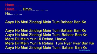 Aaye Ho Meri Zindagi Mein - Udit Narayan Hindi Full Karaoke with Lyrics