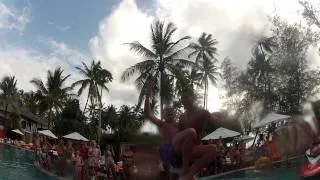 James Show Flyboard in Nikky Beach swimming pool Koh Samui - fly with a man