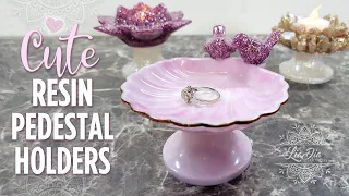 CUTE + EASY Epoxy Resin Pedestal Holders for Jewelry, Candles, Soaps, Coins+! #resincrafts #resinDIY