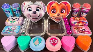 Skye & Everest Paw Patrol |Mixing Makeup,Eyeshadow,Glitter,Clay Into Slime💝Satisfying Slime Video