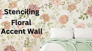 Stenciling A DIY Floral Accent Wall With Cutting Edge Stencils Flower Stencil Patterns!