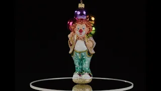 Clown with Balloons by Renifer - Glass Christmas Ornament from Poland