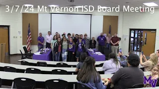 March 7. 2024 Mt Vernon board meeting