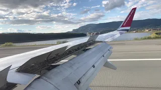 Landing at Trondheim Værnes airport.