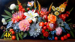 Framed TV Art Large Flower Arrangement 10 Hours 4K UHD