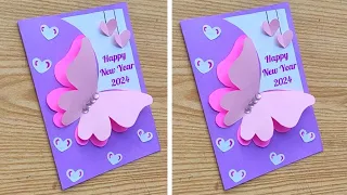 Cute DIY New Year Greeting Card | New Year 2024 Card | New Year Card Making 2024
