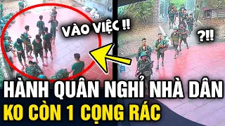 Dừng nghỉ chân 'Ở NHÀ DÂN', quân nhân 'QUÉT NHÀ NHỔ CỎ' sạch boong trước khi rời đi | Tin 3 Phút