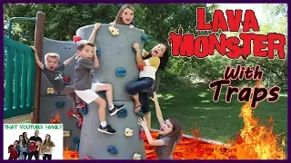 The Floor Is Lava - LAVA MONSTER Tag With Traps / That YouTub3 Family | Family Channel