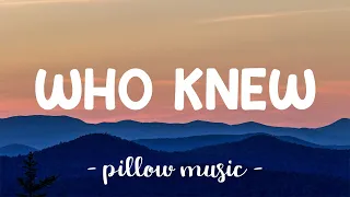 Who Knew - Pink (Lyrics) 🎵